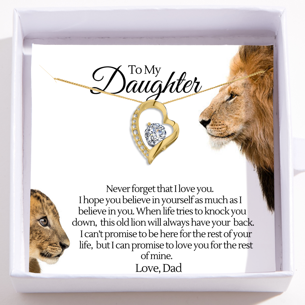 Daughter Necklace From Dad - Love Heart Necklace - Dad Got You