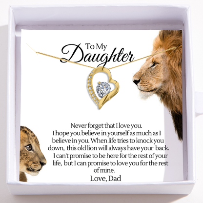 Daughter Necklace From Dad - Love Heart Necklace - Dad Got You