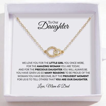 To Our Daughter - Perfect Pair Necklace - From Mum and Dad