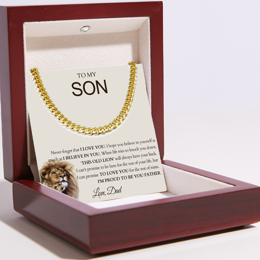 To My Dear Son Necklace - Cuban Link Chain - I Am Proud Of You