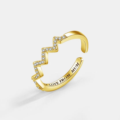 Highs and Lows Ring for Daughter with ‘Love from Mum’ Engraving & Card