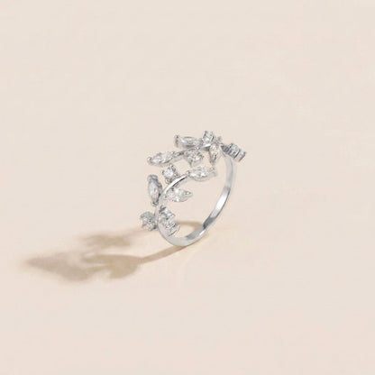 Crystal Leaf Ring