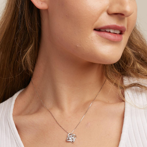 To My Daughter-In-Law - Love Knot Necklace - Daughter-In-Heart