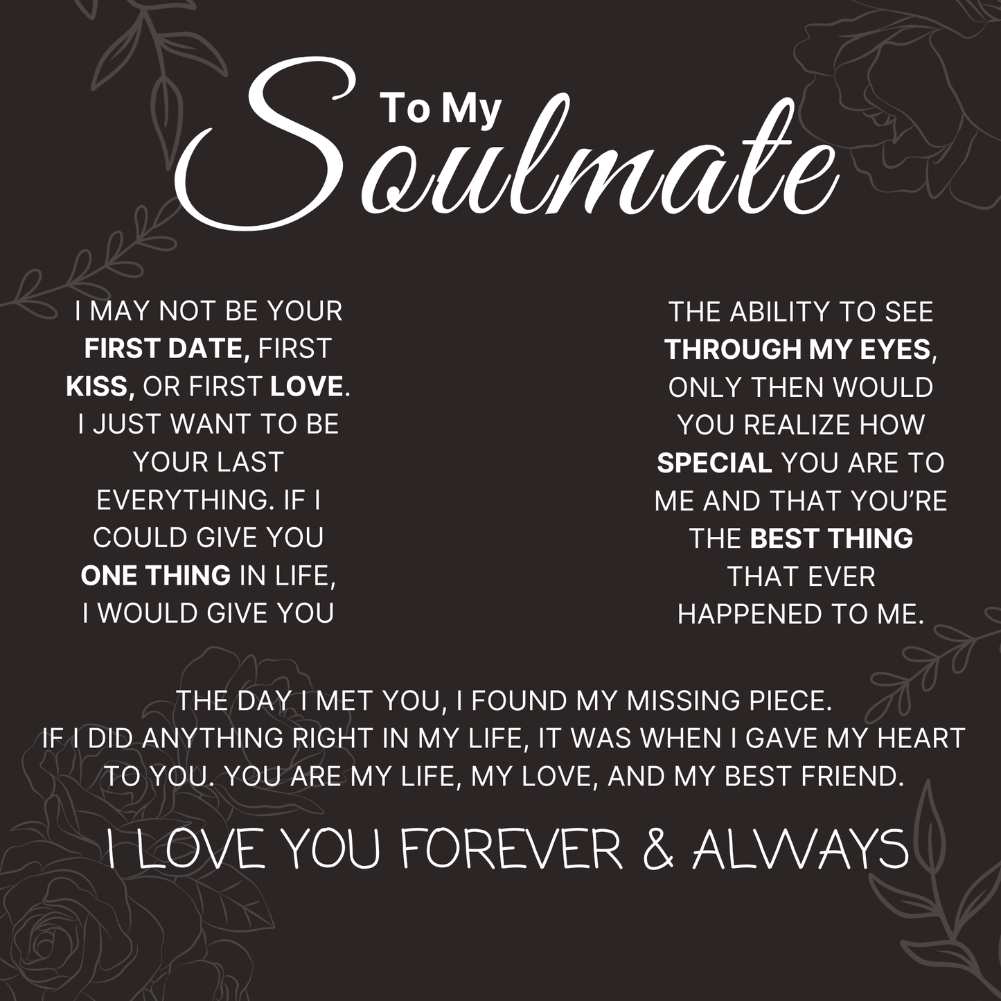 For Her Message Card