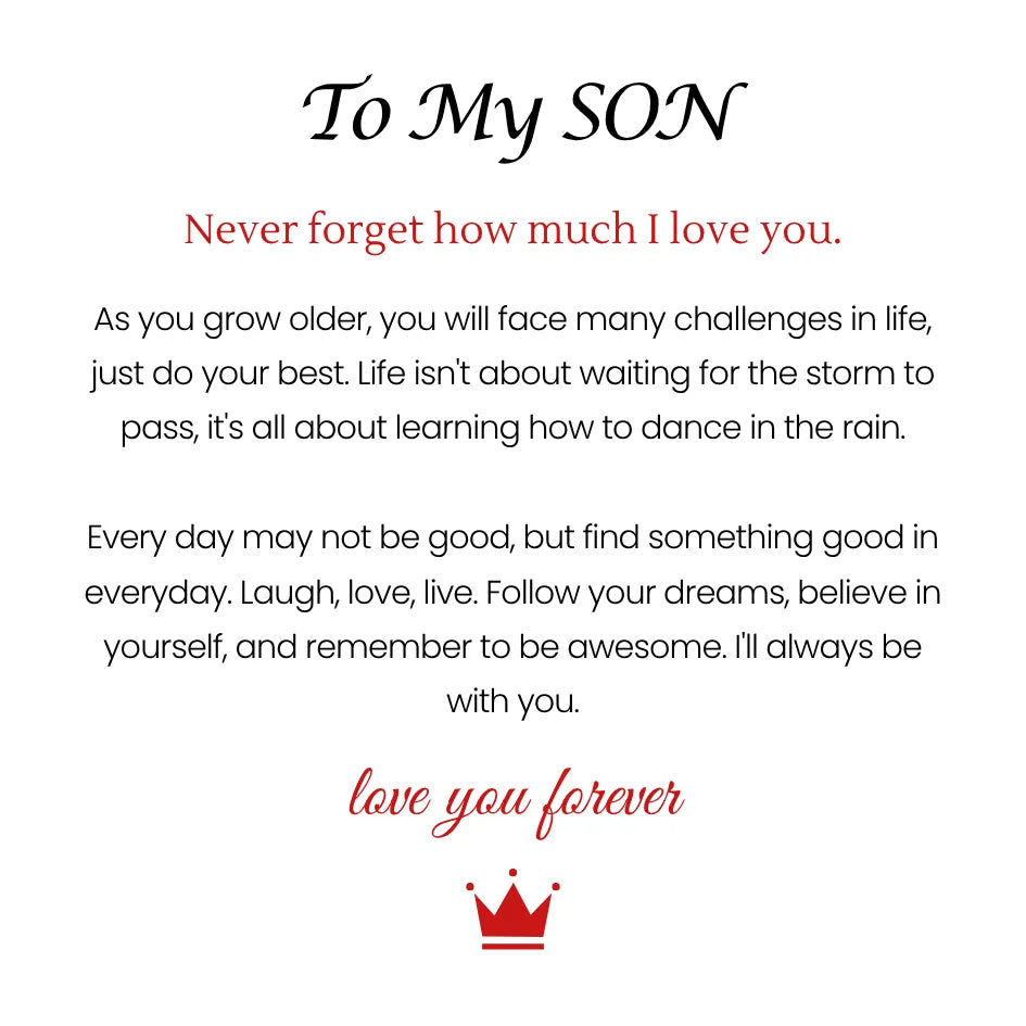 To My Son - 'Love You Forever' Personalised Name Bracelet