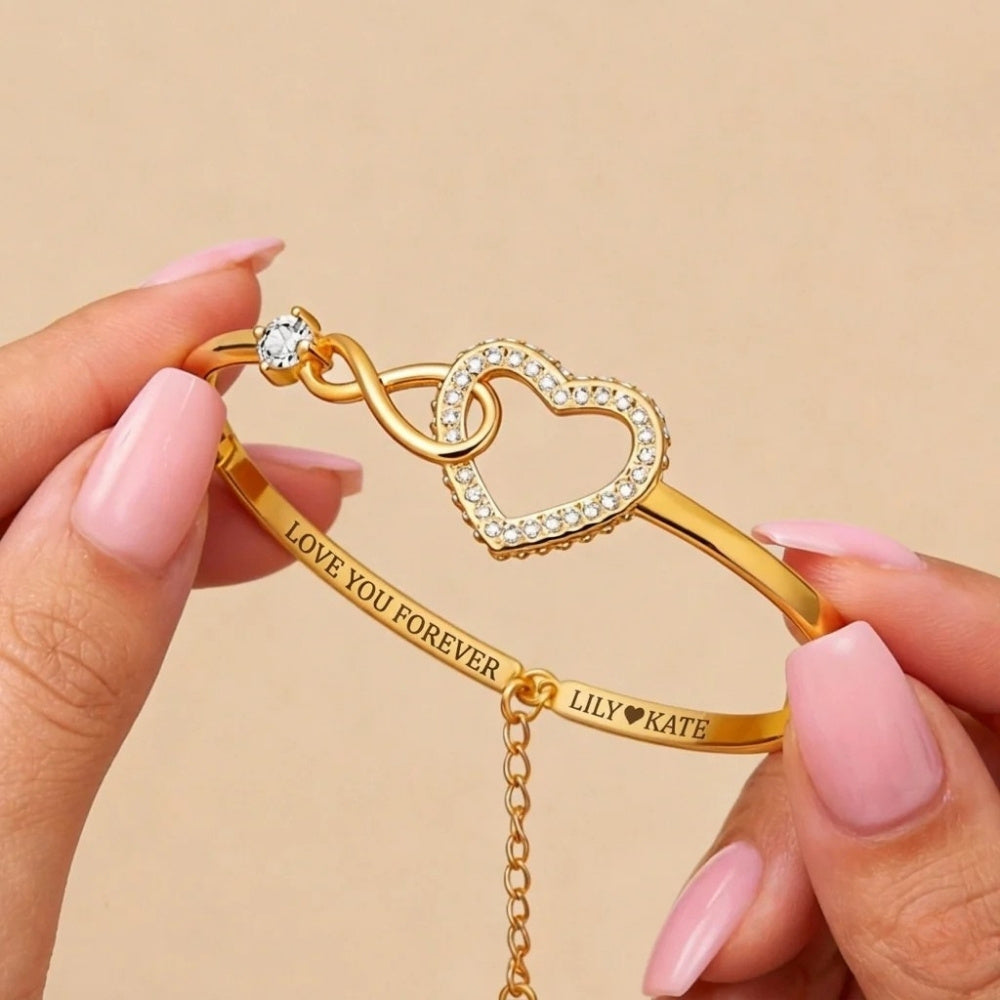 To My Granddaughter - Infinity Heart Name Bracelet