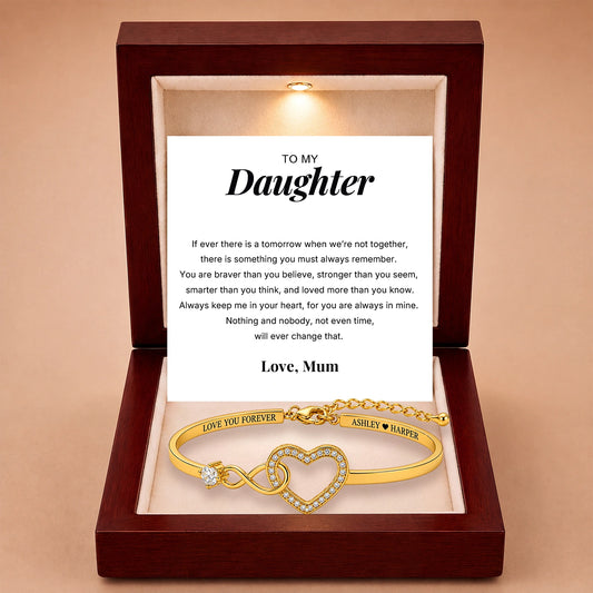 To My Daughter - Forever Linked Bracelet - 'Keep Me in Your Heart'