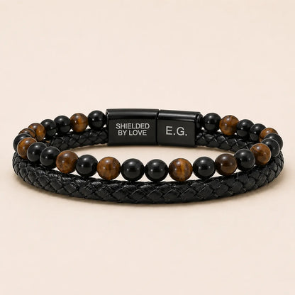 Shielded By Love Protection Bracelet For Son - Proud To Call You My Son