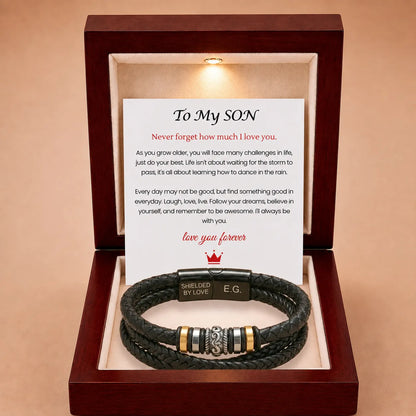 To My Son - 'Love You Forever' Personalised Name Bracelet