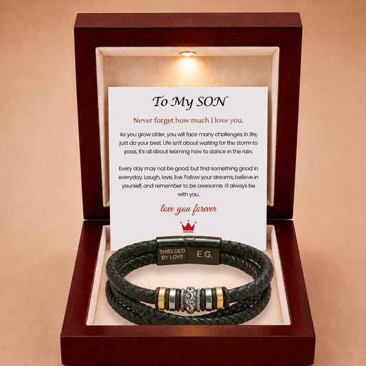 To My Son - 'Love You Forever' Personalised Name Bracelet