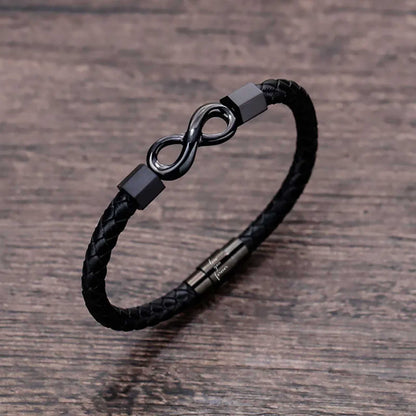 To My Son 'Love you forever' Engraved Infinity Braided Bracelet