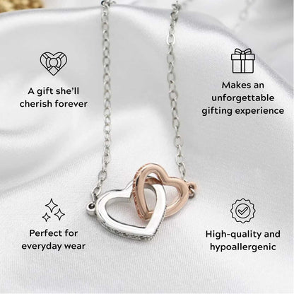 To My Granddaughter - Interlocking Heart Necklace - Never Forget That I Love You