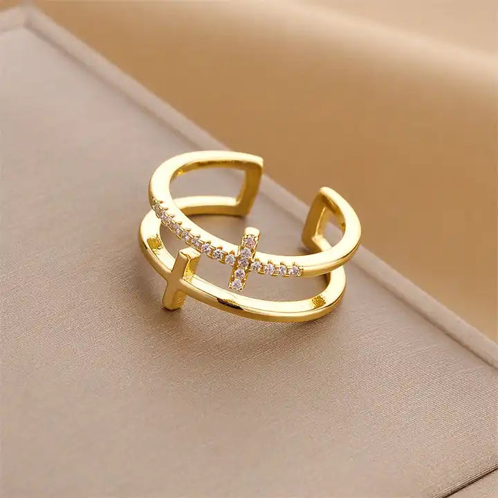 Double Cross Ring For Daughter - Pray Through it